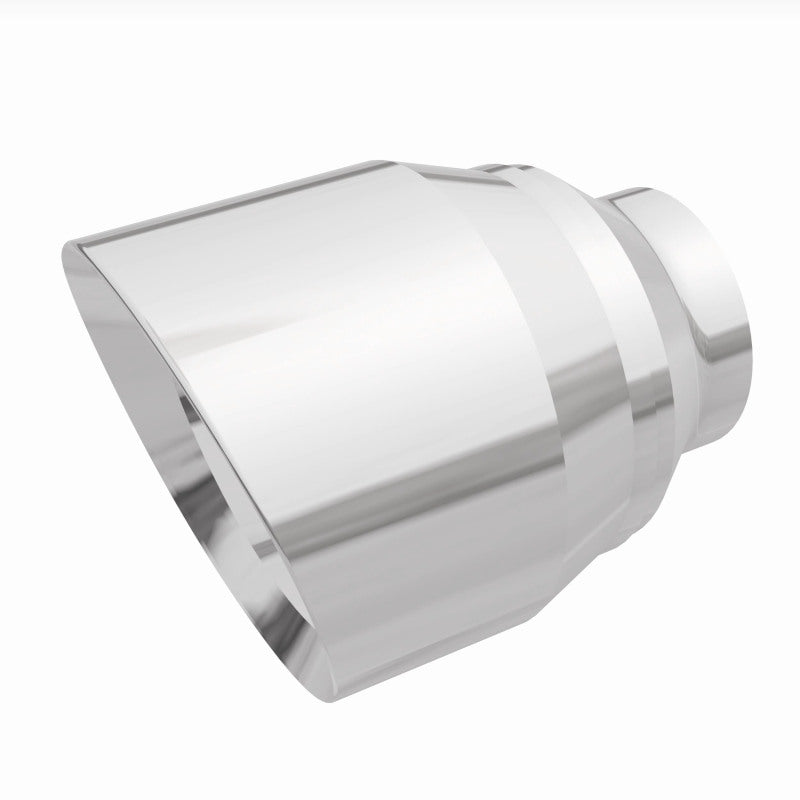 MagnaFlow Tip Stainless Double Wall Round Single Outlet Polished 4.5in DIA 2.5in Inlet 5.75in Length - 35224