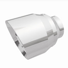Load image into Gallery viewer, MagnaFlow Tip Stainless Double Wall Round Single Outlet Polished 4.5in DIA 2.5in Inlet 5.75in Length - 35224