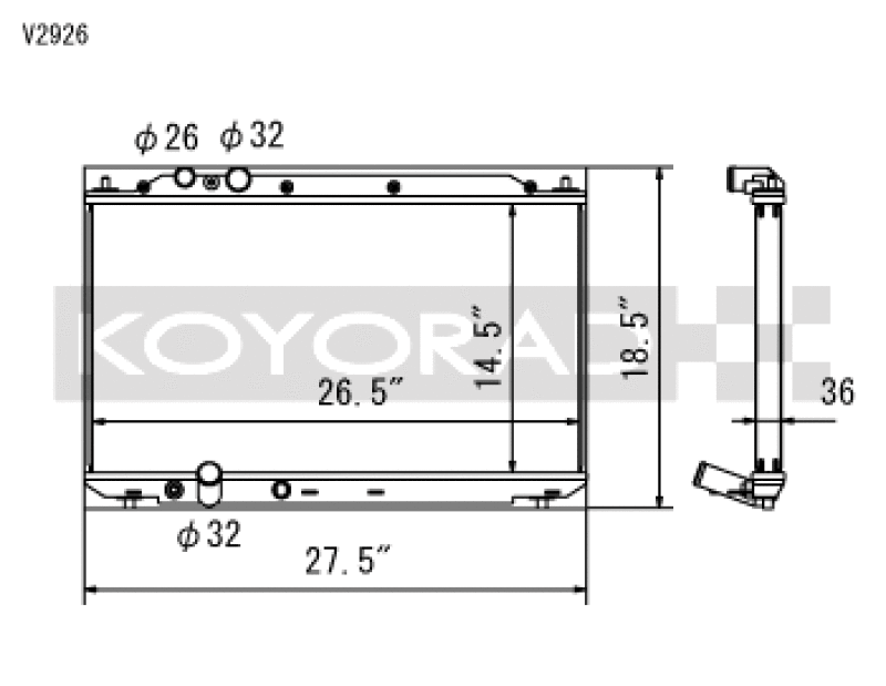 Koyo 06-11 Honda Civic Si 2.0L Coupe/Sedan (MT) Radiator - V2926