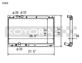 Koyo 06-11 Honda Civic Si 2.0L Coupe/Sedan (MT) Radiator - V2926