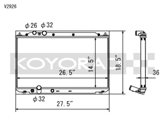 Koyo 06-11 Honda Civic Si 2.0L Coupe/Sedan (MT) Radiator - V2926