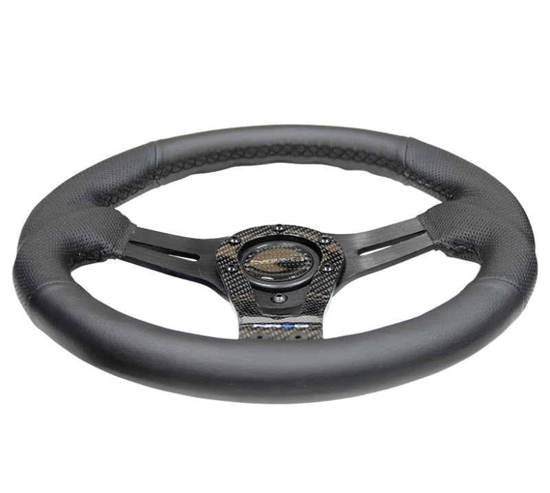 NRG Reinforced Steering Wheel (320mm) w/Carbon Center Spoke - RST-002RCF