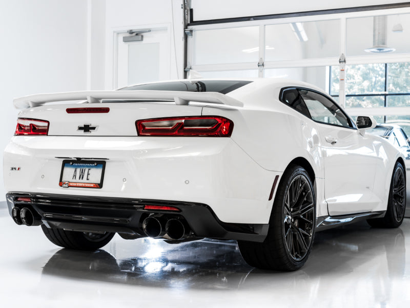 AWE Tuning 16-19 Chevrolet Camaro SS Axle-Back Exhaust - Track Edition (Quad Diamond Black Tips) - 3020-43075