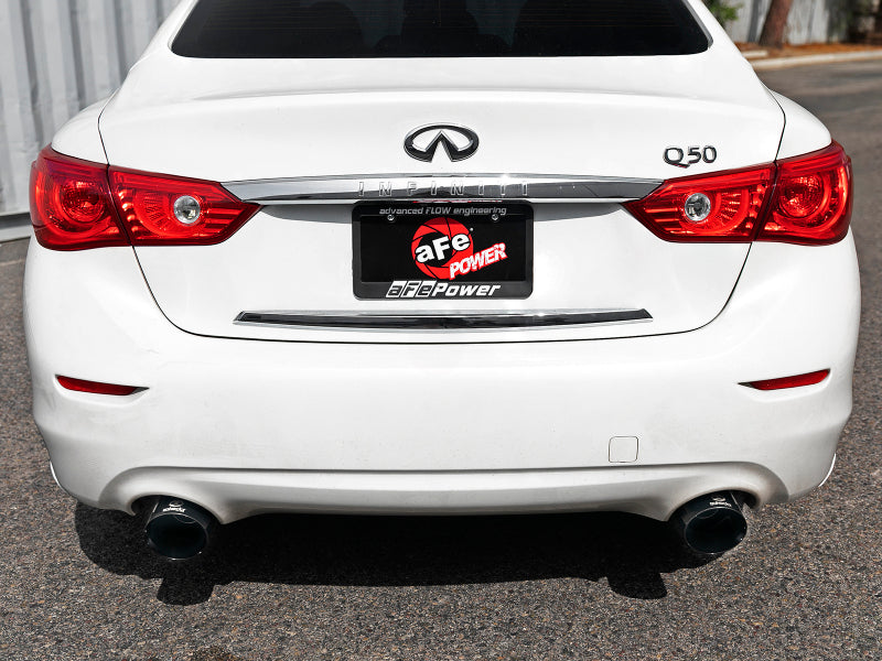 aFe Takeda 2.5in 304 SS Axle-Back Exhaust w/ Black Tips 16-18 Infiniti Q50 V6-3.0L (tt) - 49-36130NM-B