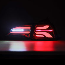 Load image into Gallery viewer, AlphaRex 17-22 Tesla Model 3 PRO-Series LED Tail Lights Jet Black w/Seq Sig - 601010