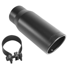 Load image into Gallery viewer, MagnaFlow Tip Stainless Black Coated Single Wall Round Single Outlet 5in Dia 4in Inlet 13in L - 35238