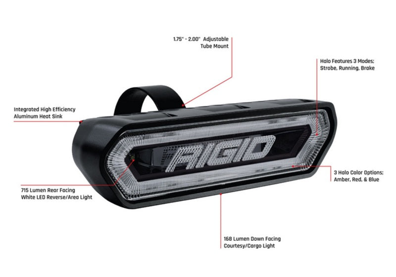 Rigid Industries Chase Tail Light Kit w/ Mounting Bracket - Amber - 90122