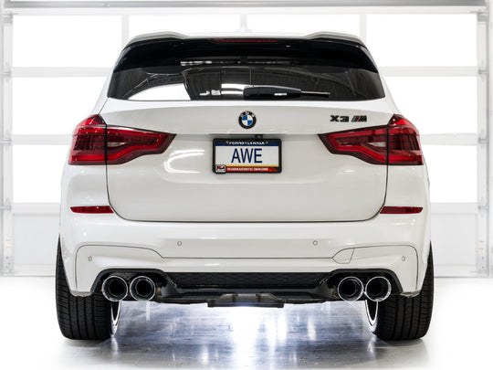 AWE Tuning 20-25 BMW X3 M/M Comp (F97) AWD SwitchPath Axle-Back Exhaust - Chrome Silver Tips - 3025-42301