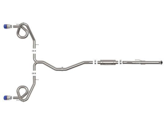 aFe POWER Takeda 22-23 Honda Civic Si I4-1.5L (t) 2.5in to 3in 304 SS CB Exhaust - Blue Flame Tips - 49-36630-L