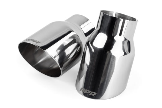 APR Single-Walled 3.5in Slash-Cut Tips - Polished Silver - Set of 2 - TPK0005
