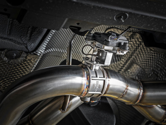aFe MACH Force-Xp 2-1/2in Stainless Steel Axle Back Exhaust w/CF 15-19 BMW M3/M4 (F80/82/83) - 49-36338-1C