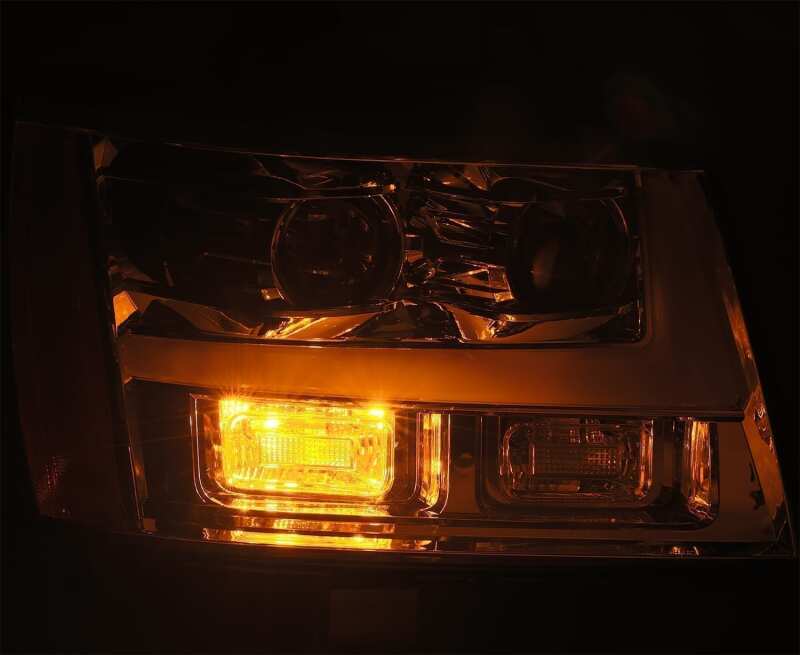AlphaRex 07-14 Chevrolet Tahoe/Suburban LUXX Series LED Projector headlights Chrome w/DRL/Sequential - 880296