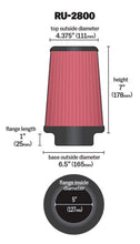 Load image into Gallery viewer, K&amp;N Filter Universal Rubber Filter 5 inch Flange 6 1/2 inch Base 4 3/8 inch Top 7 inch Height - RU-2800