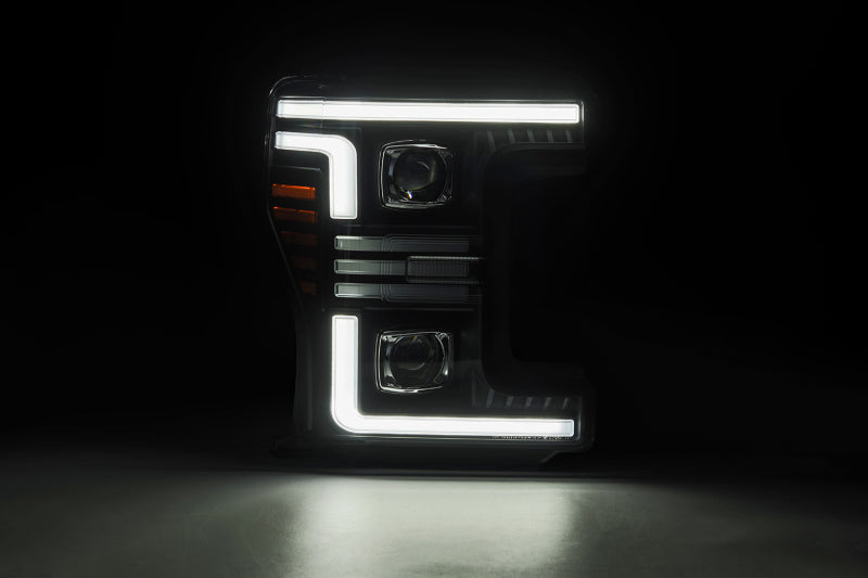 AlphaRex 17-19 Ford F-250/350/450/550 Super Duty PRO-Series Proj Headlights Alpha-Bk w/SS & DRL - 880320