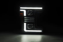 Load image into Gallery viewer, AlphaRex 17-19 Ford F-250/350/450/550  Super Duty PRO-Series Proj Headlights Black w/SeqSig &amp; DRL - 880321
