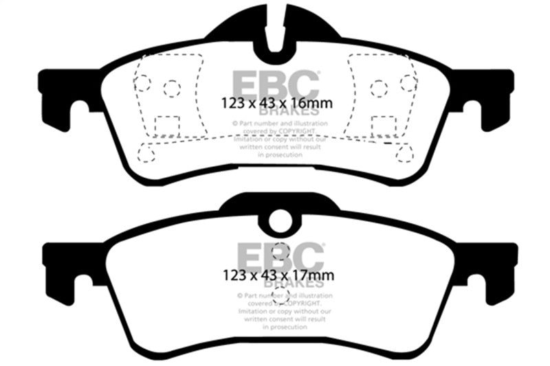 EBC 02-03 Mini Hardtop 1.6 Yellowstuff Rear Brake Pads - DP41701R