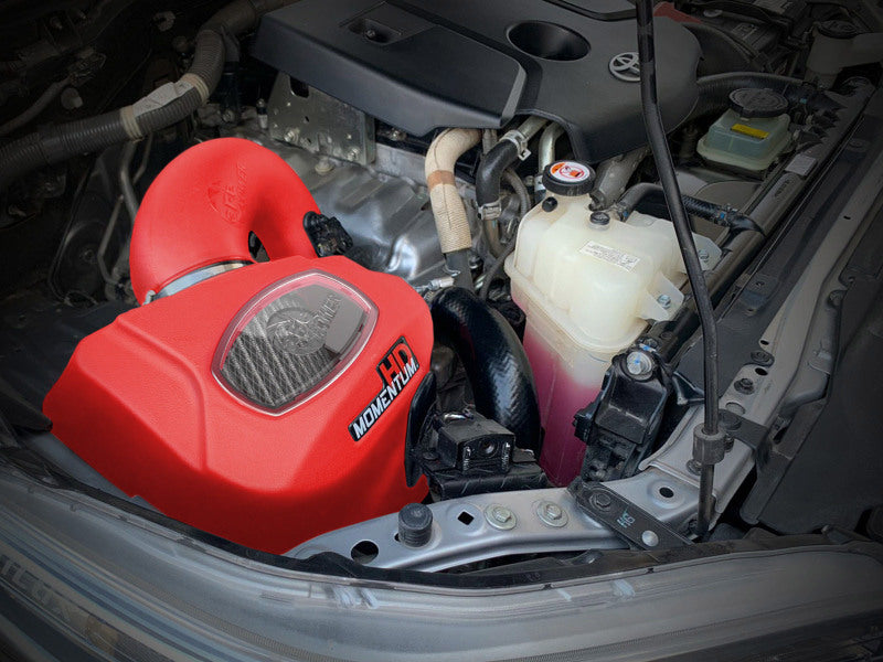 aFe 15-25 Toyota Hilux L4-2.4/2.8L (td) Momentum HD Cold Air Intake System Red w/ Pro DRY S Filter - 50-70063DR