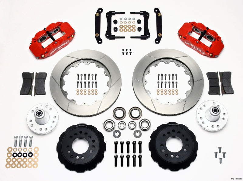 Wilwood Narrow Superlite 6R Front Hub Kit 14.00in Red 70-78 Camaro - 140-10486-R