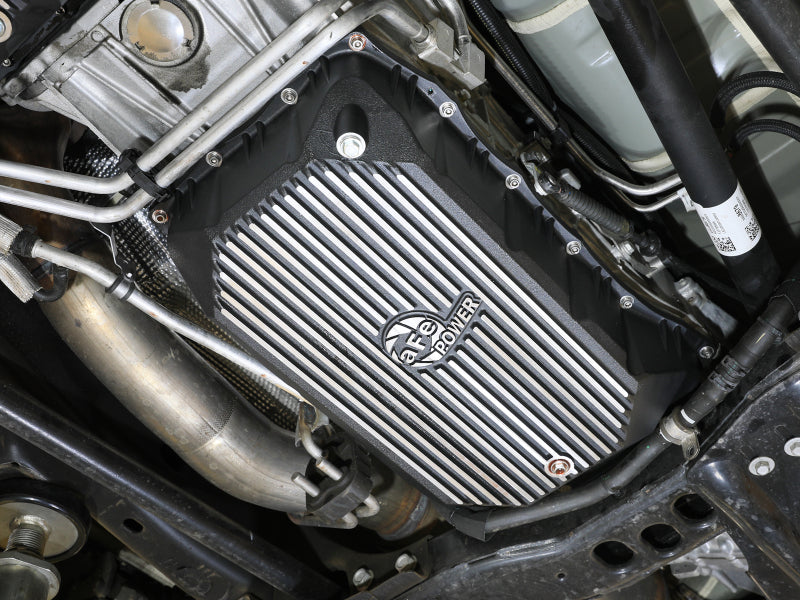 aFe 20-25 GM Diesel V8-6.6L L5P Transmission Pan w/ Machined Fins - Black - 46-71380B
