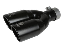 Load image into Gallery viewer, aFe Takeda 304 Stainless Steel Clamp-on Exhaust Tip Black 2-1/2ininlet x 3-1/2in Outlet X 12in L - 49T25374-B121