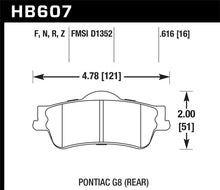 Load image into Gallery viewer, Hawk 08-09 Pontiac G8 3.6 Base/6.0 Performance Ceramic Street Rear Brake Pads - HB607Z.616