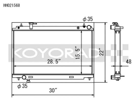 Koyo 03-06 Nissan 350Z 3.5L V6 Radiator - HH021568