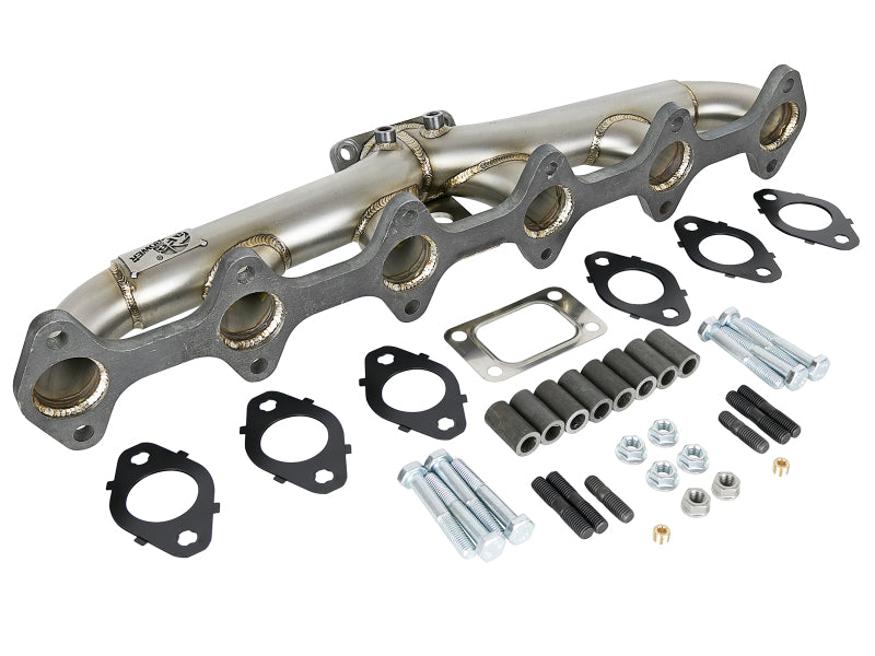 aFe Twisted Steel Header Turbo Manifold (T3) 98.5-02 Dodge Diesel Trucks L6 5.9L (td) - 48-32020