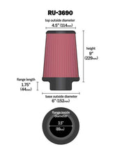 Load image into Gallery viewer, K&amp;N Universal Clamp-On Air Filter 3-1/2in FLG / 6in B / 4-1/2in T / 9in H - RU-3690