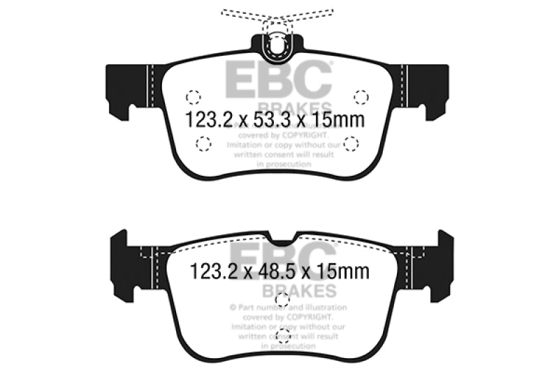 EBC 15+ Ford Edge 2.0 Turbo FWD Greenstuff Rear Brake Pads - DP23047