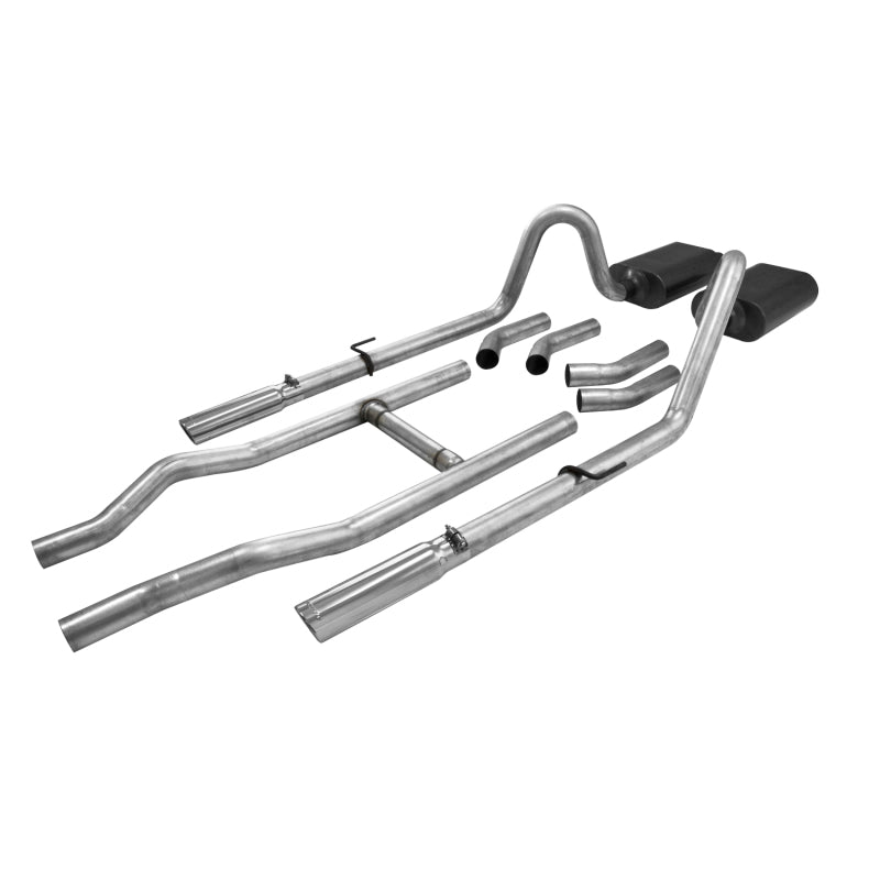 Flowmaster 55-57 Chevrolet 2.5in. American Thunder SS Crossmember-Back Exhaust System - 817174