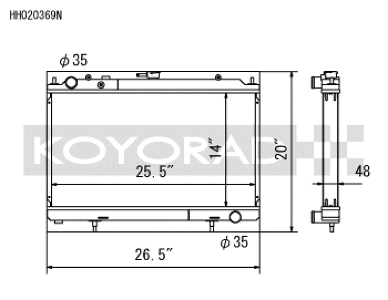 Koyo 95-02 Nissan Silvia S14/S15 2.0L Turbo Radiator - HH020369N