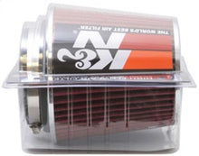 Load image into Gallery viewer, K&amp;N Universal Air Filter Chrome Round Tapered Red - 4in Flange ID x 1.125in Flange Length x 5.5in H - RG-1001RD