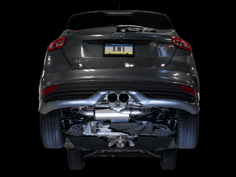 AWE Tuning Ford Focus ST Touring Edition Cat-Back Exhaust - Non-Resonated - Chrome Silver Tips - 3015-32092