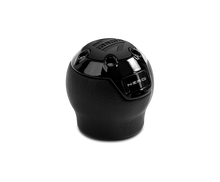 Load image into Gallery viewer, Momo Nero Shift Knob - Black Leather, Black Chrome Insert, with Reverse Lockout - NERBK1-R