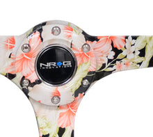 Load image into Gallery viewer, NRG Reinforced Steering Wheel (350mm / 3in. Deep) Blk Suede Floral Dipped w/ Blk Baseball Stitch - RST-036FL-S