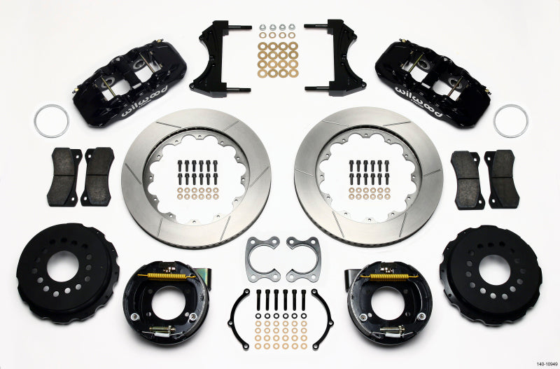 Wilwood AERO4 Rear P-Brake Kit 14.00in Small Ford 2.50in Offset - 140-10949
