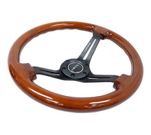 Load image into Gallery viewer, NRG Reinforced Steering Wheel (350mm / 3in. Deep) Brown Wood w/Blk Matte Spoke/Black Center Mark - RST-018BR-BK
