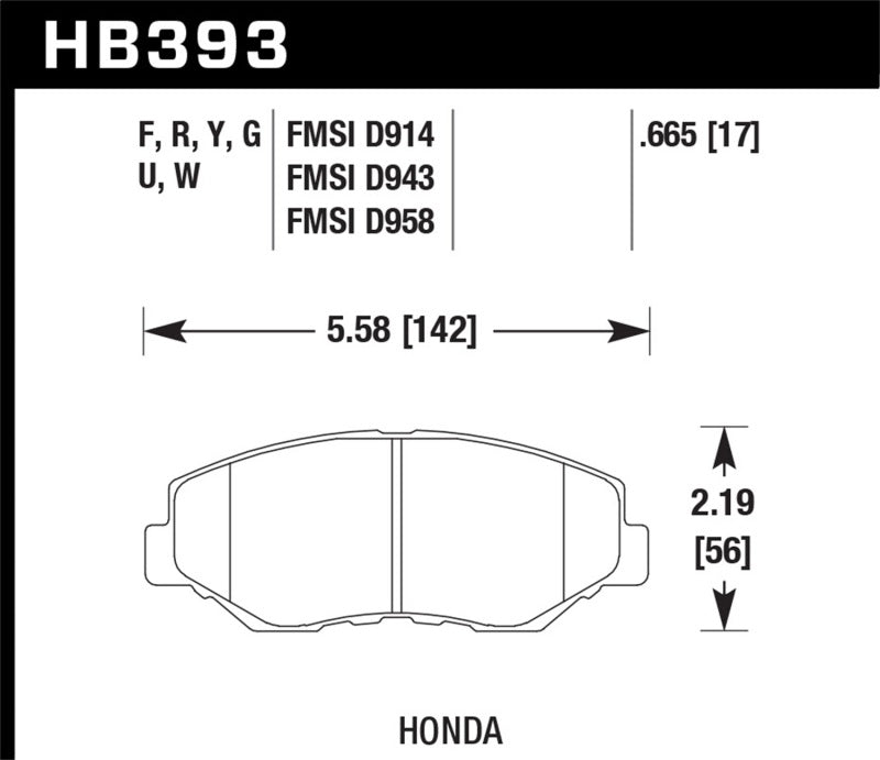 Hawk 89/03-17 Honda Accord HPS 5.0 Front Brake Pads - HB393B.665