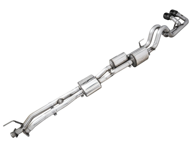 AWE Tuning 16-22 Toyota Tacoma 0FG Cat-Back Exhaust w/ BashGuard - Dual Diamond Black Tips - 3015-33826