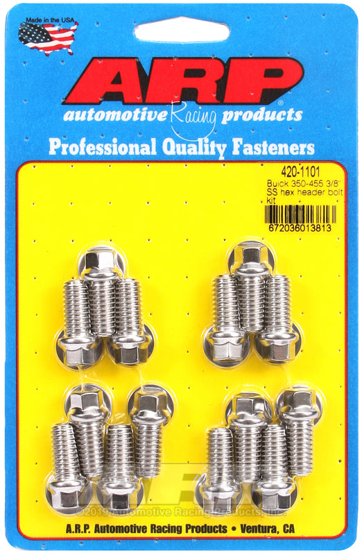 ARP Buick 350-455 3/8 SS hex header bolt kit - 420-1101