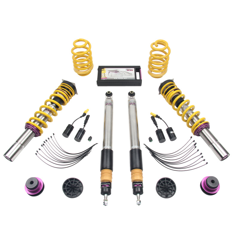 KW Coilover Kit V3 2017+ Audi A4 (B9) Sedan 2wd w/ Electronic Dampers - 352100AW
