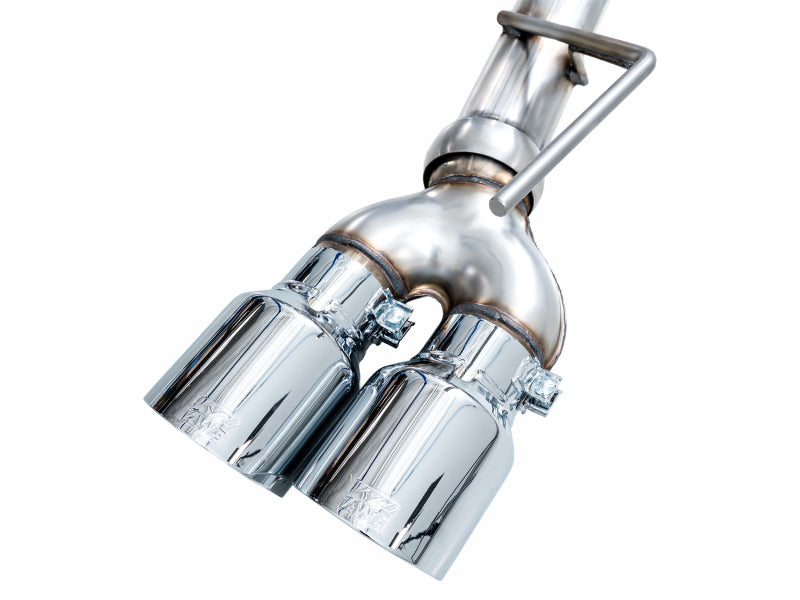 AWE Tuning 2021+ GMC Tahoe/Yukon 5.3L 0FG Split Rear Exit Catback Exhaust - Quad Chrome Silver Tips - 3015-42006