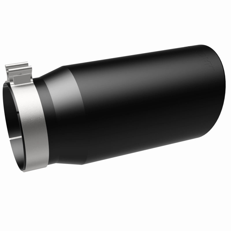 MagnaFlow Tip Stainless Black Coated Single Wall Round Single Outlet 6in Dia 5in Inlet 13in L - 35239
