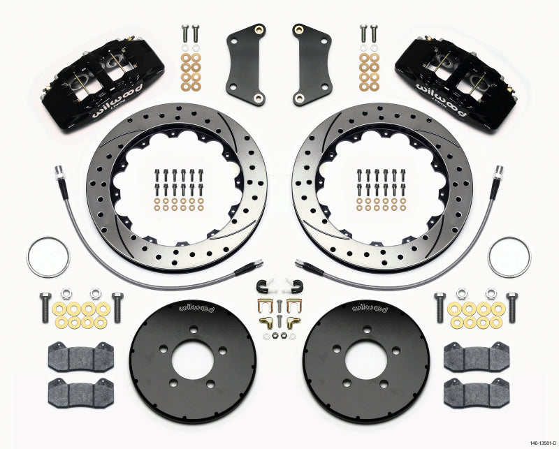 Wilwood Dynapro 6 Front Hat Kit 12.88in Drilled 2005-Up Mazda 3 w/ Lines - 140-13581-D