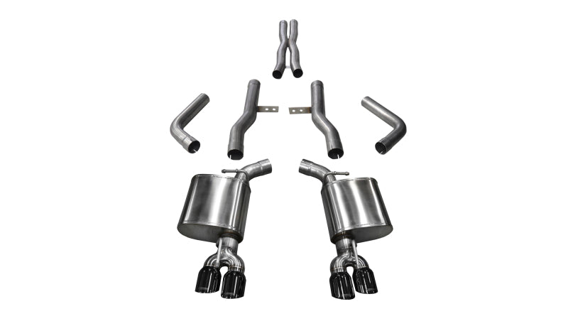 Corsa 2015-2023 Dodge Challenger Hellcat Dual Rear Exit Extreme Exhaust w/ 3.5in Black Tips - 14989BLK