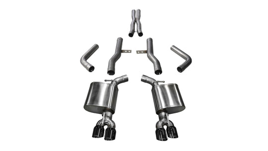 Corsa 2015-2023 Dodge Challenger Hellcat Dual Rear Exit Extreme Exhaust w/ 3.5in Black Tips - 14989BLK