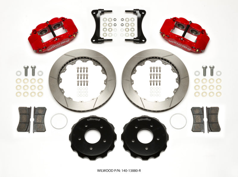 Wilwood Narrow Superlite 4R Front Hat Kit 12.88in Red 2007-Up Jeep Wrangler - 140-13880-R