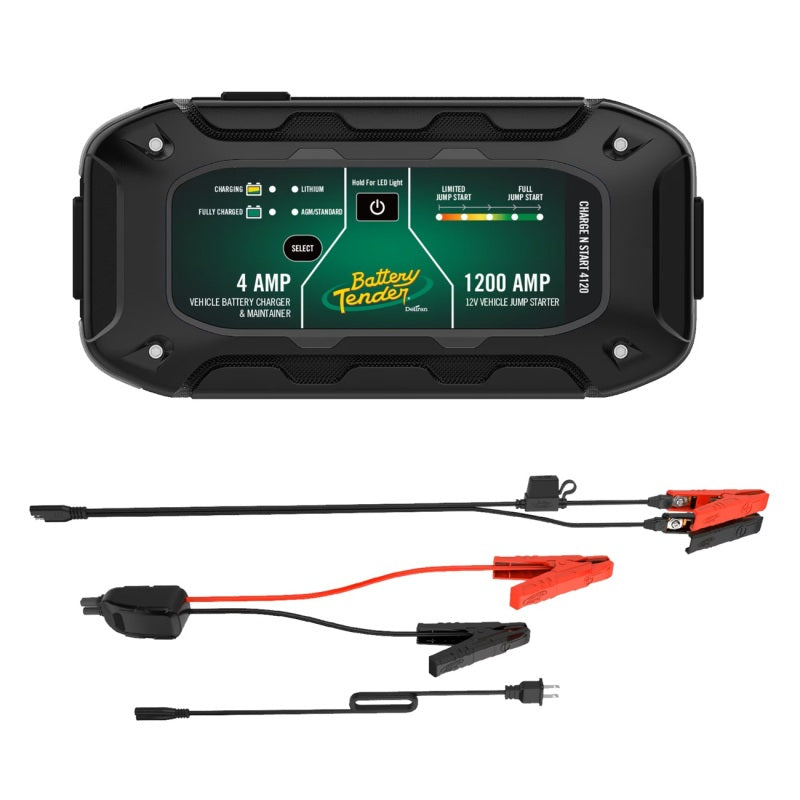 Battery Tender Charge N Start 4120 4A Battery Charger & 1200A Jump Starter - 030-7020-WH