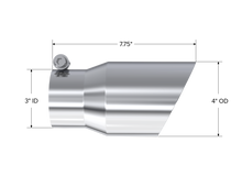 Load image into Gallery viewer, MBRP Universal Tip 4in O.D. Dual Wall Angled 3in inlet 8in length T304 - T5122