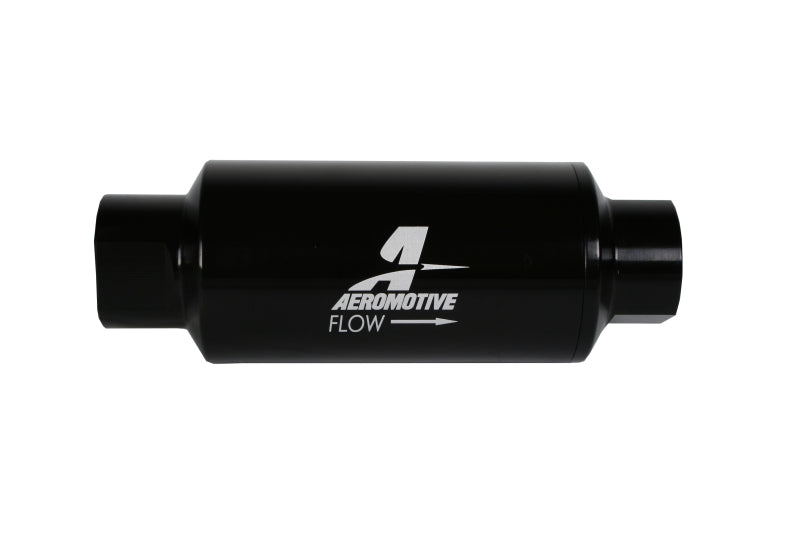 Aeromotive In-Line Filter 10AN 10 Micron Microglass Element Bright-Dip Black 2in OD - 12350